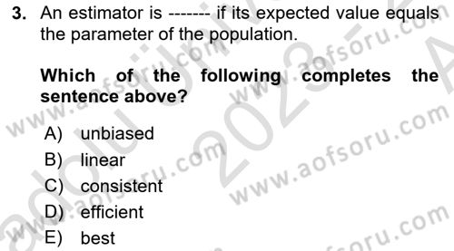 Econometrics 1 Dersi 2023 - 2024 Yılı (Vize) Ara Sınav Soruları 3. Soru