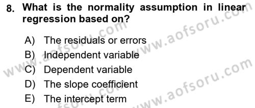 Econometrics 1 Dersi 2023 - 2024 Yılı (Vize) Ara Sınav Soruları 8. Soru