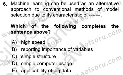 Econometrics 1 Dersi 2023 - 2024 Yılı (Final) Dönem Sonu Sınav Soruları 6. Soru