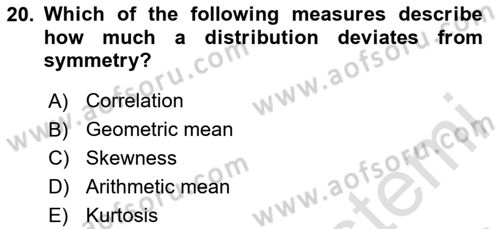 Econometrics 1 Dersi 2023 - 2024 Yılı Yaz Okulu Sınav Soruları 20. Soru