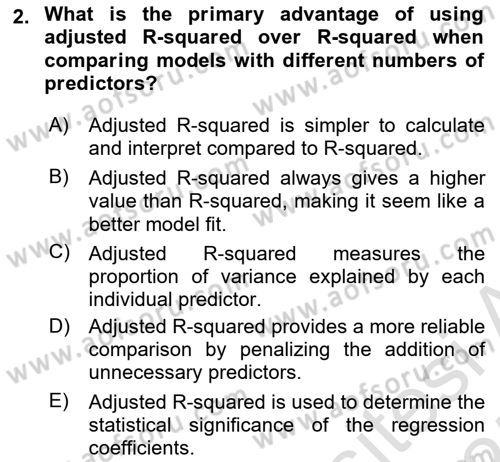 Econometrics 1 Dersi 2024 - 2025 Yılı (Vize) Ara Sınav Soruları 2. Soru