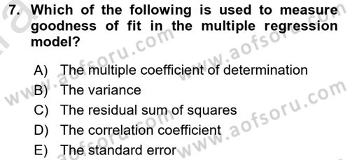 Econometrics 1 Dersi 2024 - 2025 Yılı (Vize) Ara Sınav Soruları 7. Soru