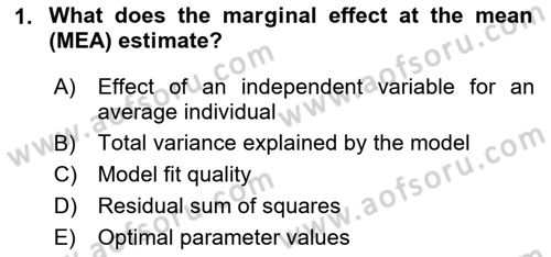 Econometrics 1 Dersi 2024 - 2025 Yılı (Final) Dönem Sonu Sınav Soruları 1. Soru