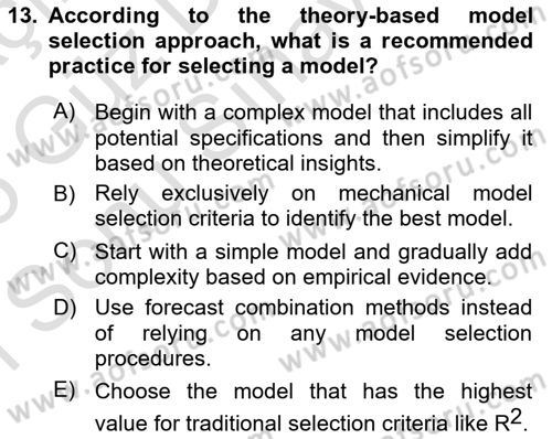 Econometrics 1 Dersi 2024 - 2025 Yılı (Final) Dönem Sonu Sınav Soruları 13. Soru