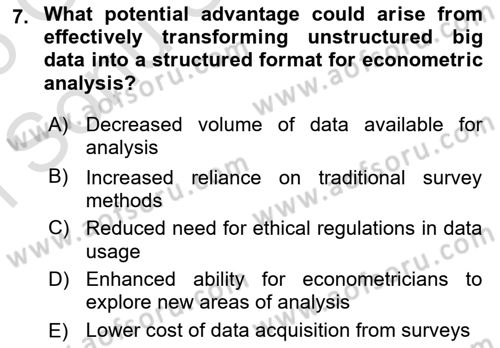 Econometrics 1 Dersi 2024 - 2025 Yılı (Final) Dönem Sonu Sınav Soruları 7. Soru