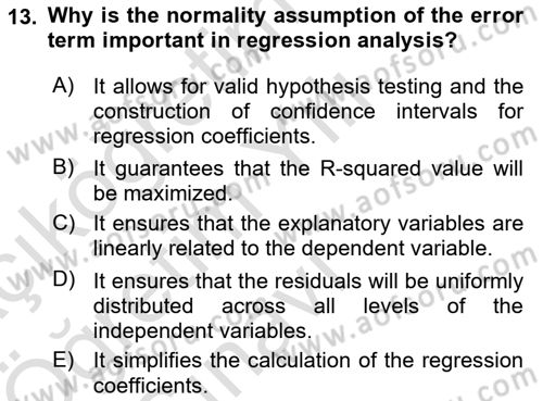 Econometrics 1 Dersi 2024 - 2025 Yılı Yaz Okulu Sınav Soruları 13. Soru