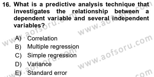 Econometrics 1 Dersi 2025 - 2026 Yılı (Final) Dönem Sonu Sınav Soruları 16. Soru
