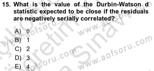Econometrics 2 Dersi 2023 - 2024 Yılı (Vize) Ara Sınav Soruları 15. Soru