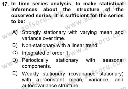 Econometrics 2 Dersi 2023 - 2024 Yılı (Vize) Ara Sınav Soruları 17. Soru