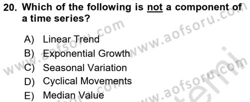 Econometrics 2 Dersi 2023 - 2024 Yılı (Vize) Ara Sınav Soruları 20. Soru