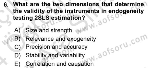 Econometrics 2 Dersi 2023 - 2024 Yılı (Vize) Ara Sınav Soruları 6. Soru