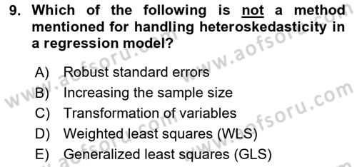 Econometrics 2 Dersi 2023 - 2024 Yılı (Vize) Ara Sınav Soruları 9. Soru