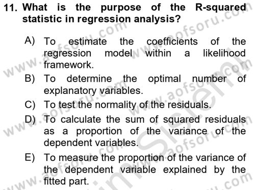 Econometrics 2 Dersi 2023 - 2024 Yılı Yaz Okulu Sınav Soruları 11. Soru