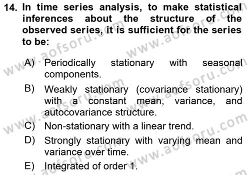 Econometrics 2 Dersi 2023 - 2024 Yılı Yaz Okulu Sınav Soruları 14. Soru