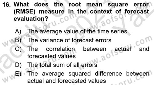 Econometrics 2 Dersi 2023 - 2024 Yılı Yaz Okulu Sınav Soruları 16. Soru