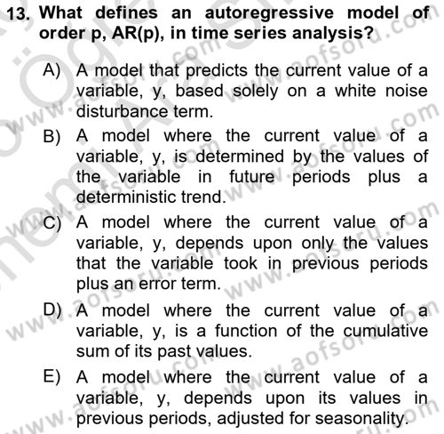 Econometrics 2 Dersi 2024 - 2025 Yılı (Vize) Ara Sınav Soruları 13. Soru