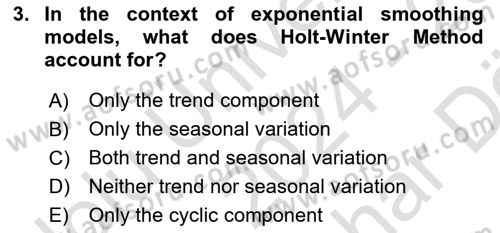 Econometrics 2 Dersi 2024 - 2025 Yılı (Vize) Ara Sınav Soruları 3. Soru