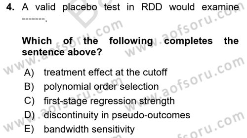 Econometrics 2 Dersi 2024 - 2025 Yılı (Final) Dönem Sonu Sınav Soruları 4. Soru