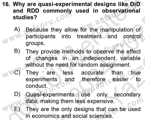Econometrics 2 Dersi 2024 - 2025 Yılı Yaz Okulu Sınav Soruları 16. Soru