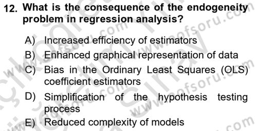 Econometrics 2 Dersi 2025 - 2026 Yılı (Vize) Ara Sınav Soruları 12. Soru