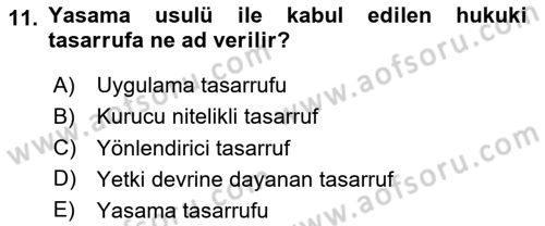 Avrupa Birliği Dersi 2020 - 2021 Yılı Yaz Okulu Sınavı 11. Soru