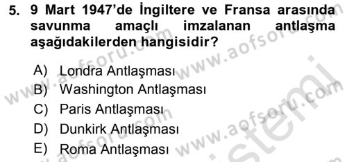 Avrupa Birliği Dersi 2023 - 2024 Yılı (Vize) Ara Sınav Soruları 5. Soru