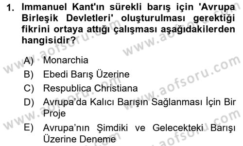 Avrupa Birliği Dersi 2023 - 2024 Yılı (Final) Dönem Sonu Sınav Soruları 1. Soru