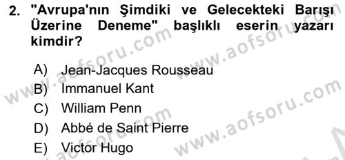 Avrupa Birliği Dersi 2024 - 2025 Yılı (Vize) Ara Sınav Soruları 2. Soru