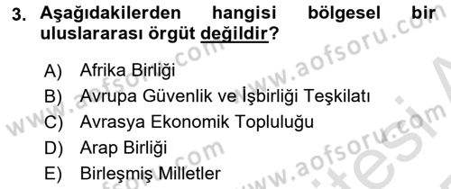 Avrupa Birliği Dersi 2024 - 2025 Yılı Yaz Okulu Sınav Soruları 3. Soru