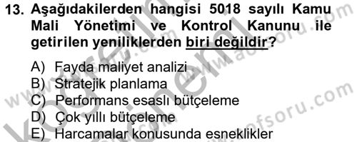 Türkiye Ekonomisi Dersi 2012 - 2013 Yılı (Vize) Ara Sınav Soruları 13. Soru