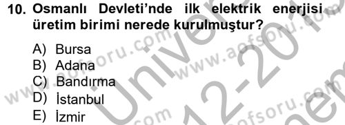 Türkiye Ekonomisi Dersi 2012 - 2013 Yılı (Final) Dönem Sonu Sınav Soruları 10. Soru