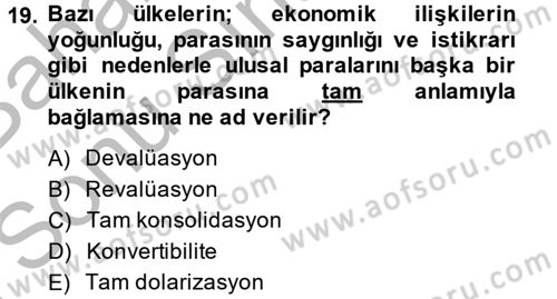 Türkiye Ekonomisi Dersi 2013 - 2014 Yılı (Final) Dönem Sonu Sınav Soruları 19. Soru