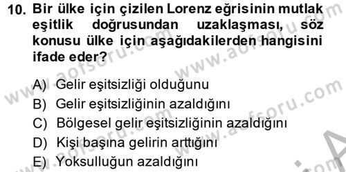 Türkiye Ekonomisi Dersi 2014 - 2015 Yılı (Vize) Ara Sınav Soruları 10. Soru