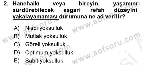 Türkiye Ekonomisi Dersi 2015 - 2016 Yılı (Vize) Ara Sınav Soruları 2. Soru