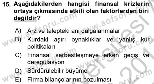 Türkiye Ekonomisi Dersi 2016 - 2017 Yılı 3 Ders Sınav Soruları 15. Soru