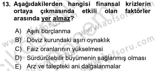 Türkiye Ekonomisi Dersi 2016 - 2017 Yılı (Final) Dönem Sonu Sınav Soruları 13. Soru