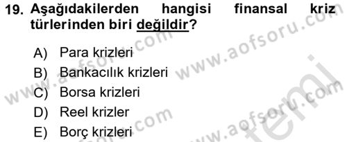 Türkiye Ekonomisi Dersi 2016 - 2017 Yılı (Final) Dönem Sonu Sınav Soruları 19. Soru
