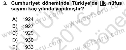 Türkiye Ekonomisi Dersi 2016 - 2017 Yılı (Final) Dönem Sonu Sınav Soruları 3. Soru