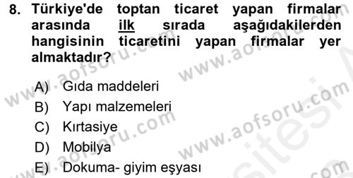 Türkiye Ekonomisi Dersi 2017 - 2018 Yılı (Final) Dönem Sonu Sınav Soruları 8. Soru