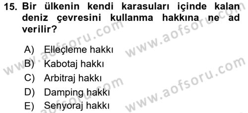 Türkiye Ekonomisi Dersi 2018 - 2019 Yılı 3 Ders Sınavı 15. Soru