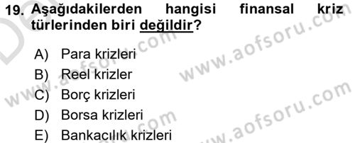 Türkiye Ekonomisi Dersi 2018 - 2019 Yılı 3 Ders Sınav Soruları 19. Soru