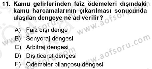 Türkiye Ekonomisi Dersi 2018 - 2019 Yılı (Vize) Ara Sınav Soruları 11. Soru