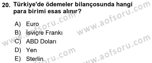 Türkiye Ekonomisi Dersi 2021 - 2022 Yılı Yaz Okulu Sınav Soruları 20. Soru