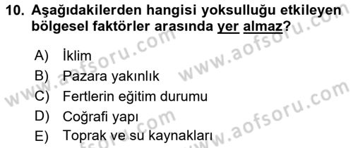 Türkiye Ekonomisi Dersi 2022 - 2023 Yılı Yaz Okulu Sınav Soruları 10. Soru