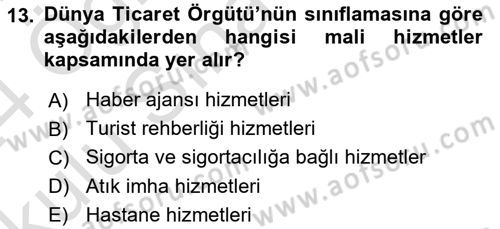 Türkiye Ekonomisi Dersi 2023 - 2024 Yılı Yaz Okulu Sınav Soruları 13. Soru