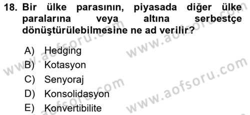 Türkiye Ekonomisi Dersi 2023 - 2024 Yılı Yaz Okulu Sınav Soruları 18. Soru