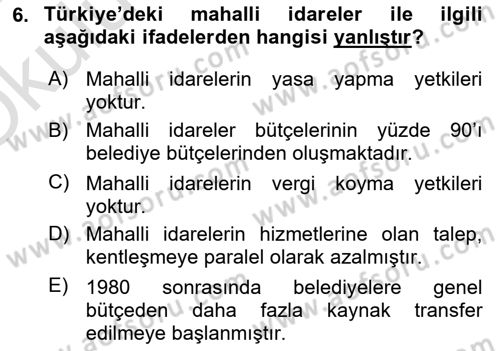Türkiye Ekonomisi Dersi 2023 - 2024 Yılı Yaz Okulu Sınav Soruları 6. Soru
