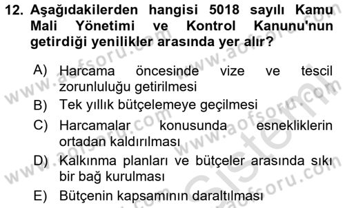 Türkiye Ekonomisi Dersi 2024 - 2025 Yılı (Vize) Ara Sınav Soruları 12. Soru