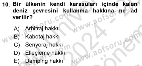 Türkiye Ekonomisi Dersi 2024 - 2025 Yılı (Final) Dönem Sonu Sınav Soruları 10. Soru
