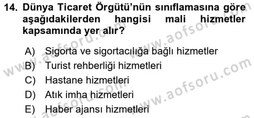 Türkiye Ekonomisi Dersi 2024 - 2025 Yılı Yaz Okulu Sınav Soruları 14. Soru